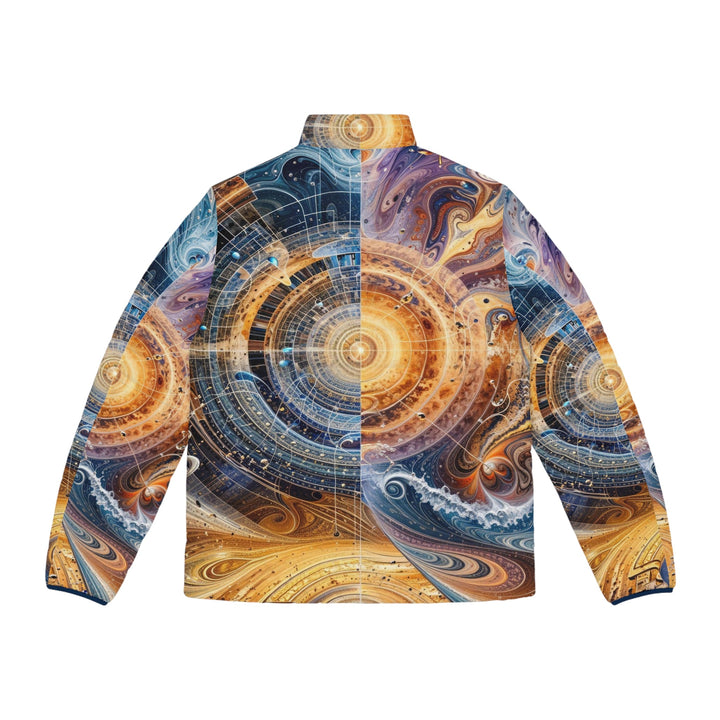 Cosmic Vortex Harmony - Puffer Jacket - All Over Prints - g(0D·IO) - S - Black zipper -