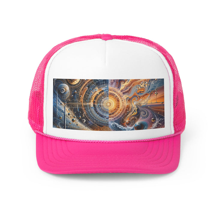 Cosmic Vortex Harmony - Trucker Hat - Hats - g(0D·IO) - Pink - One size -