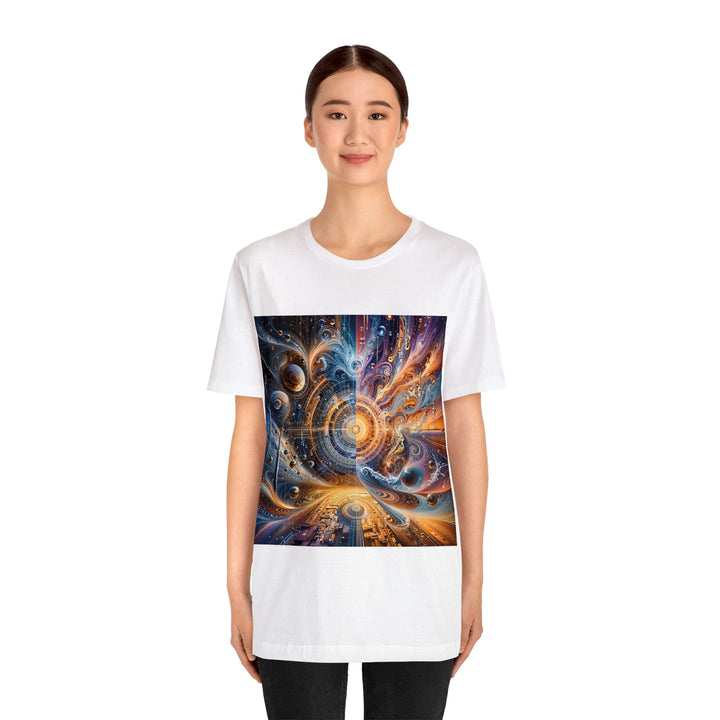 Cosmic Vortex Harmony - Unisex Jersey Short Sleeve Tee - T-Shirt - g(0D·IO) - Black - S -