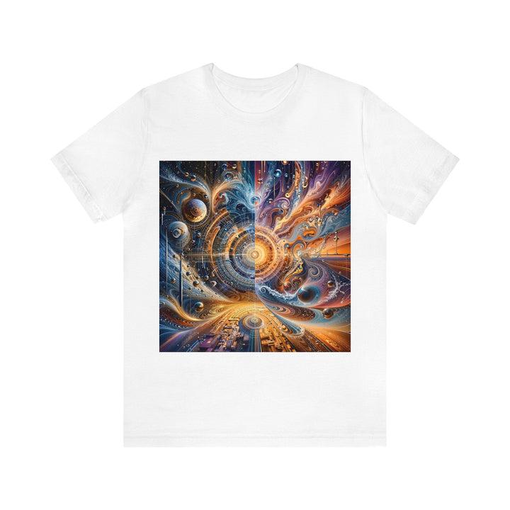 Cosmic Vortex Harmony - Unisex Jersey Short Sleeve Tee - T-Shirt - g(0D·IO) - White - S -