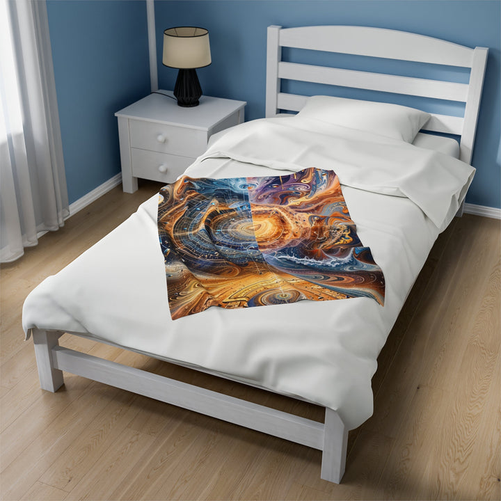 Cosmic Vortex Harmony - Velveteen Plush Blanket - All Over Prints - g(0D·IO) - 30" × 40" - -