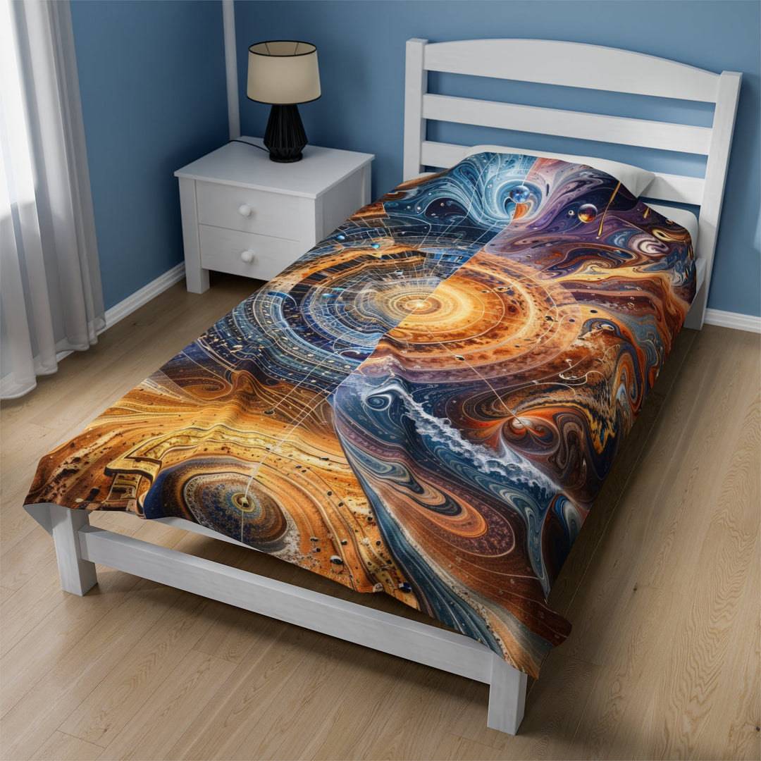 Cosmic Vortex Harmony - Velveteen Plush Blanket - All Over Prints - g(0D·IO) - 30" × 40" - -