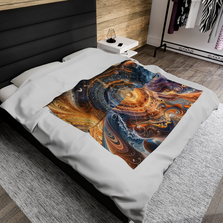 Cosmic Vortex Harmony - Velveteen Plush Blanket - All Over Prints - g(0D·IO) - 30" × 40" - -