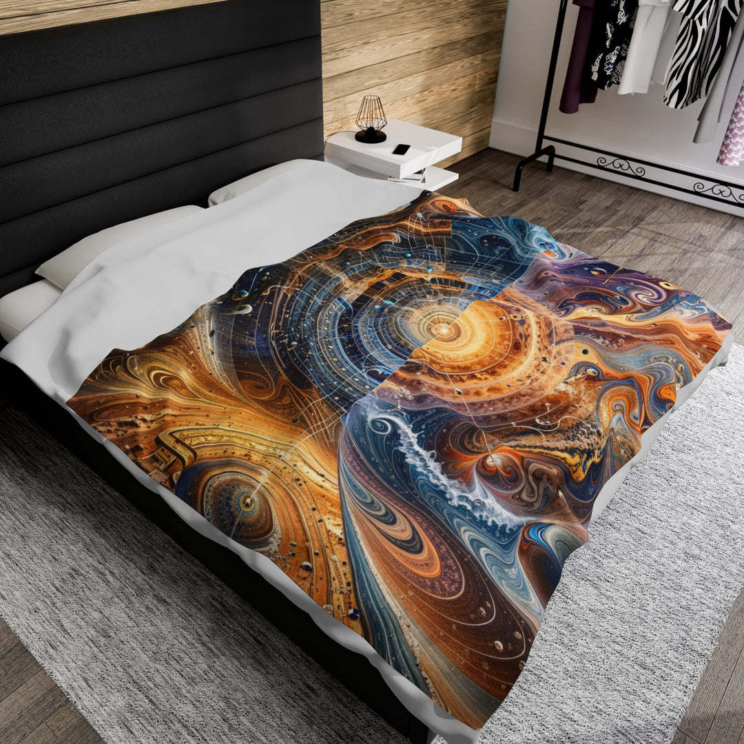 Cosmic Vortex Harmony - Velveteen Plush Blanket - All Over Prints - g(0D·IO) - 30" × 40" - -