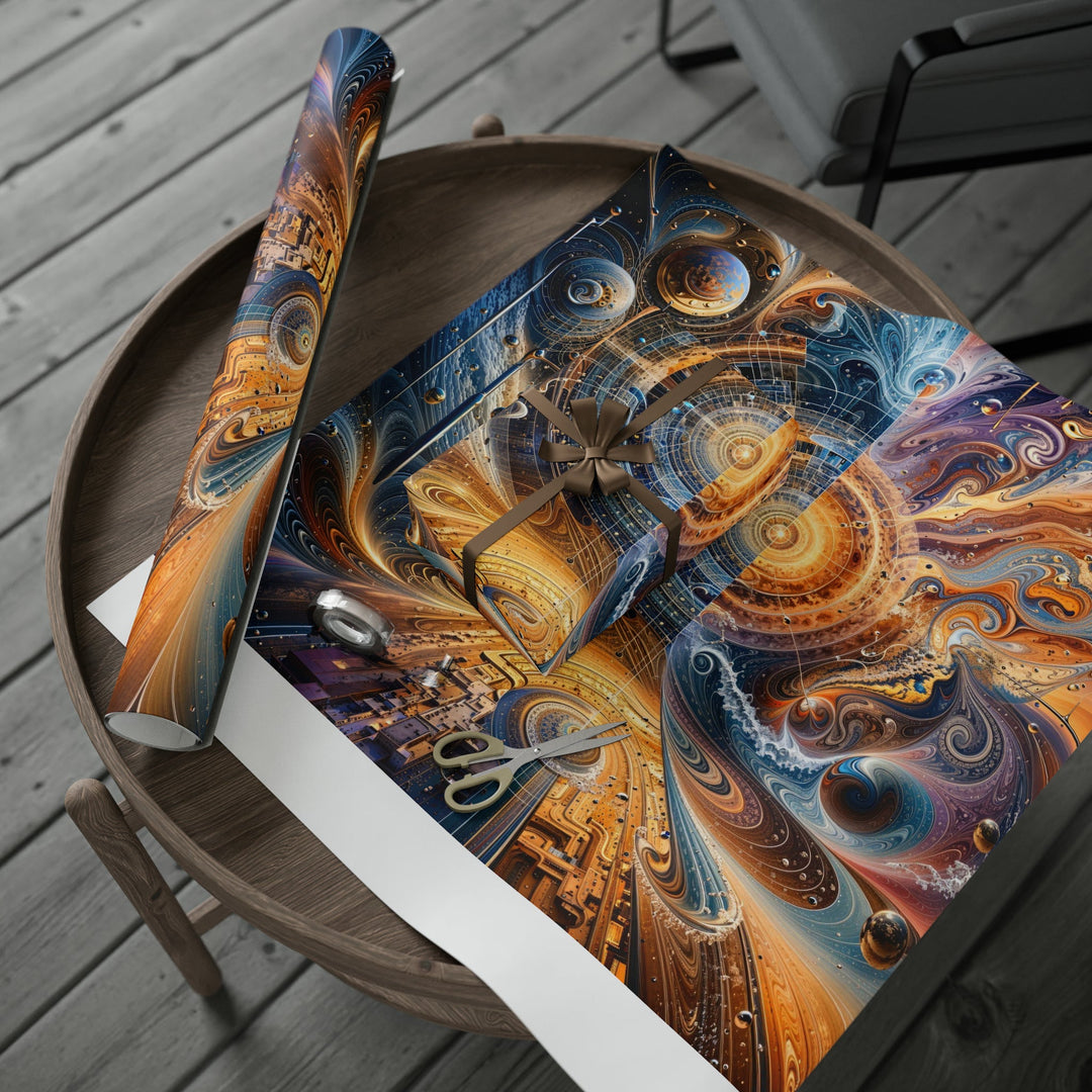 Cosmic Vortex Harmony - Wrapping Paper - Home Decor - g(0D·IO) - 30'' x 72'' - Matte -