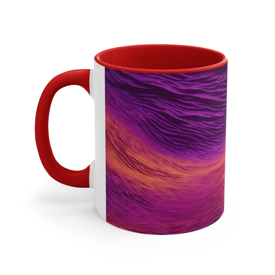 Crimson Waves Twilight - Accent Coffee Mug - Mug - g(0D·IO) - Pink - 11oz -