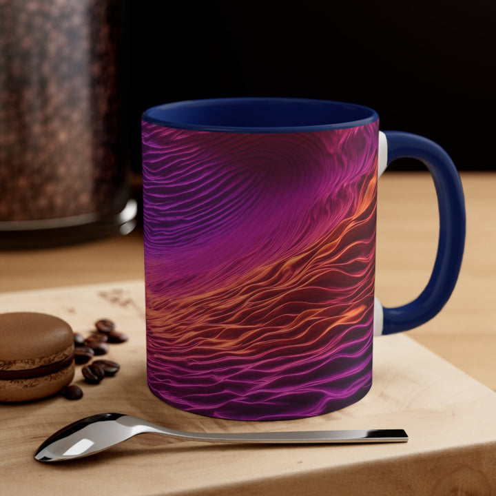 Crimson Waves Twilight - Accent Coffee Mug - Mug - g(0D·IO) - Pink - 11oz -