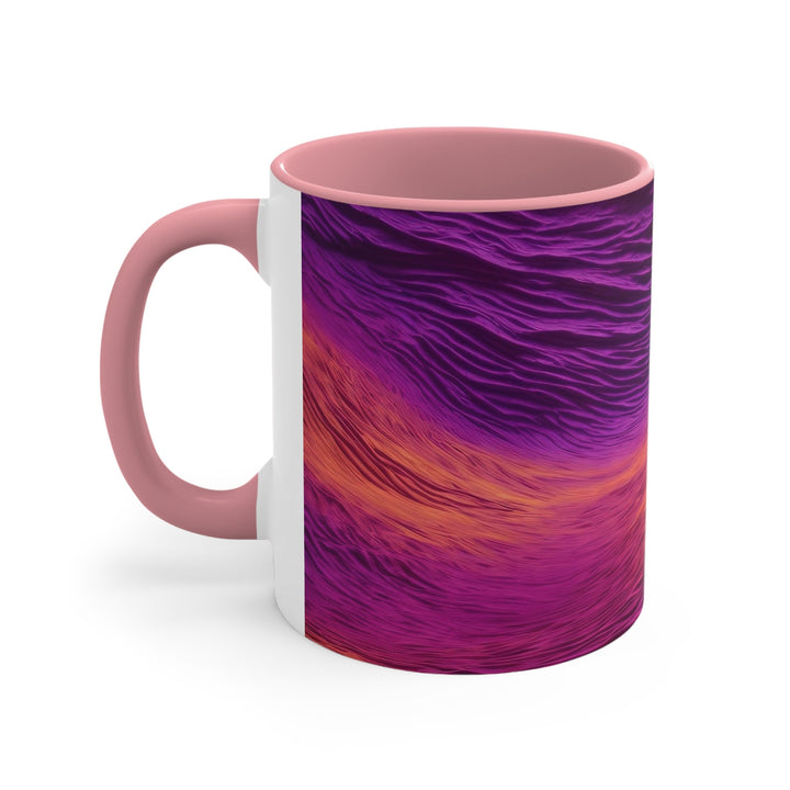 Crimson Waves Twilight - Accent Coffee Mug - Mug - g(0D·IO) - Pink - 11oz -