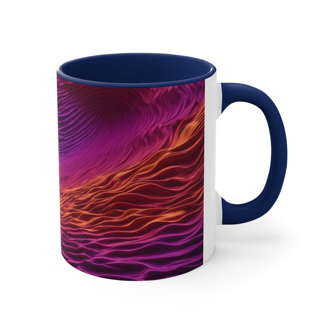 Crimson Waves Twilight - Accent Coffee Mug - Mug - g(0D·IO) - Pink - 11oz -