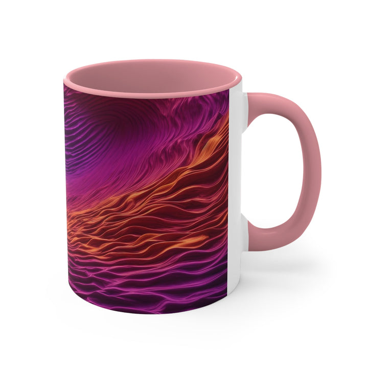 Crimson Waves Twilight - Accent Coffee Mug - Mug - g(0D·IO) - Pink - 11oz -