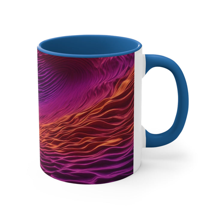 Crimson Waves Twilight - Accent Coffee Mug - Mug - g(0D·IO) - Pink - 11oz -