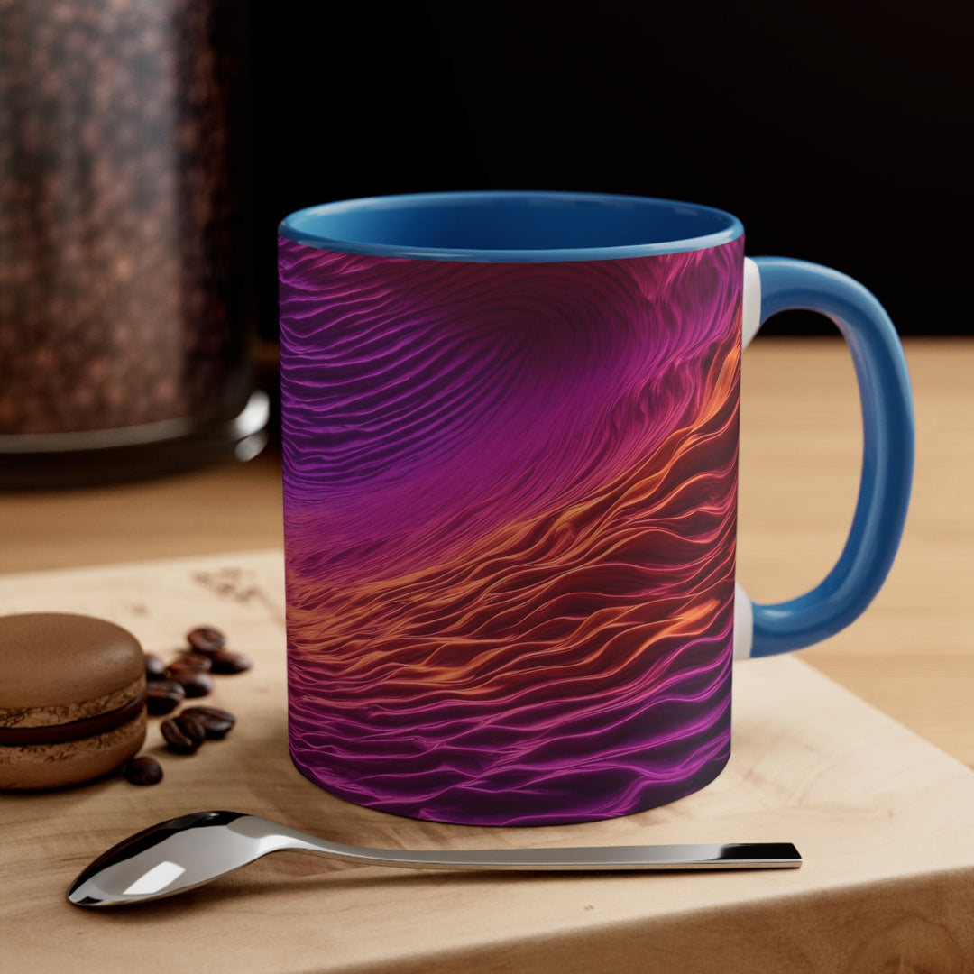 Crimson Waves Twilight - Accent Coffee Mug - Mug - g(0D·IO) - Pink - 11oz -