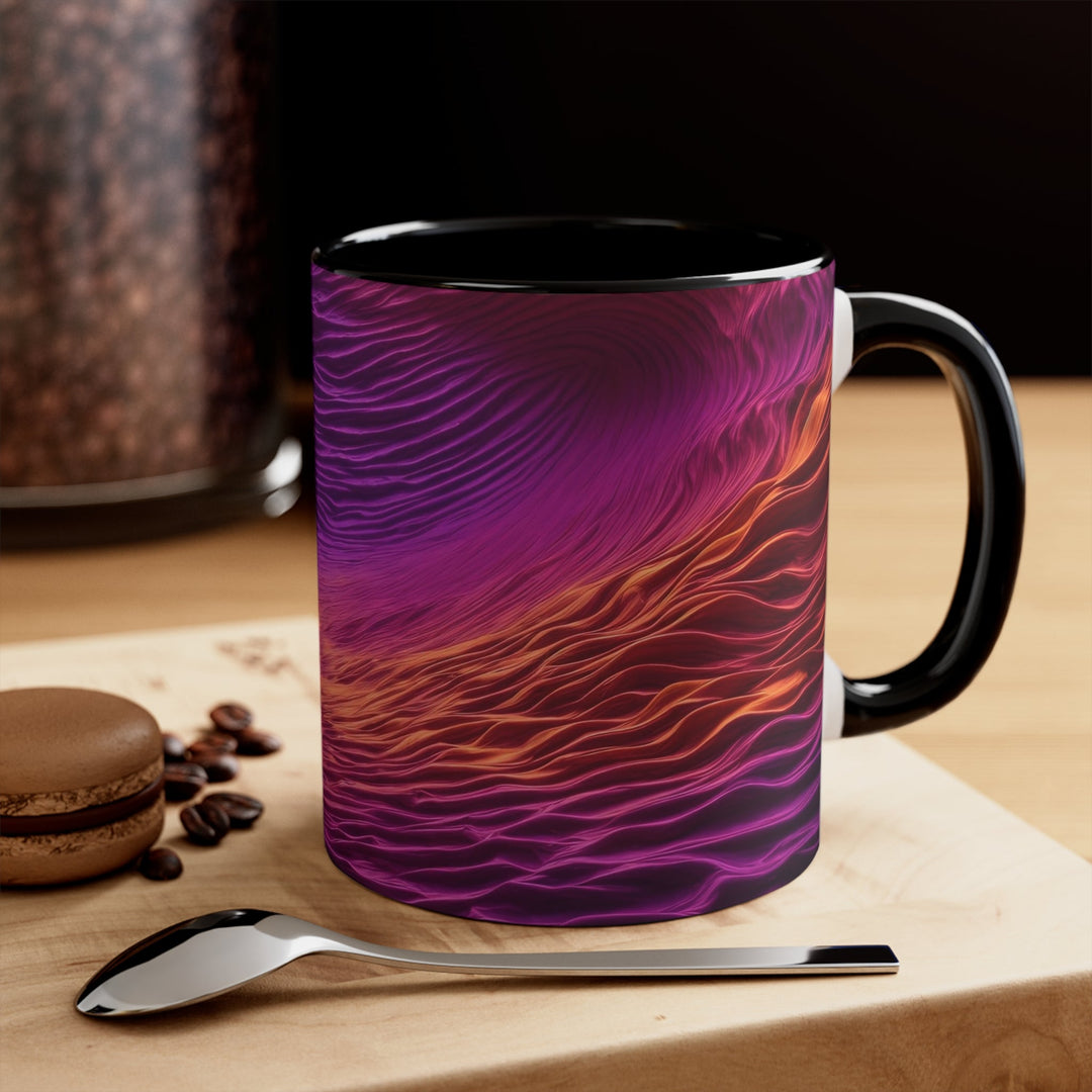 Crimson Waves Twilight - Accent Coffee Mug - Mug - g(0D·IO) - Pink - 11oz -