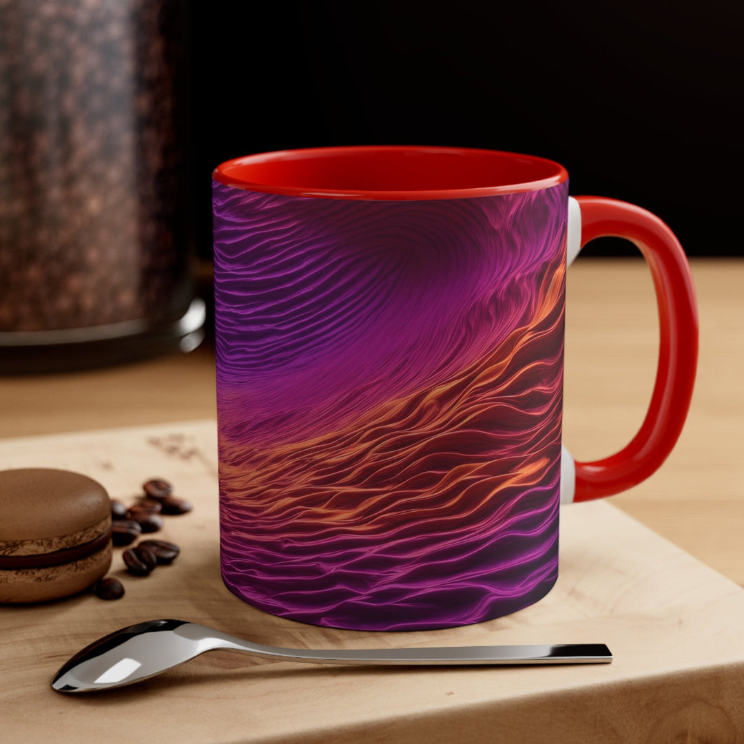 Crimson Waves Twilight - Accent Coffee Mug - Mug - g(0D·IO) - Pink - 11oz -