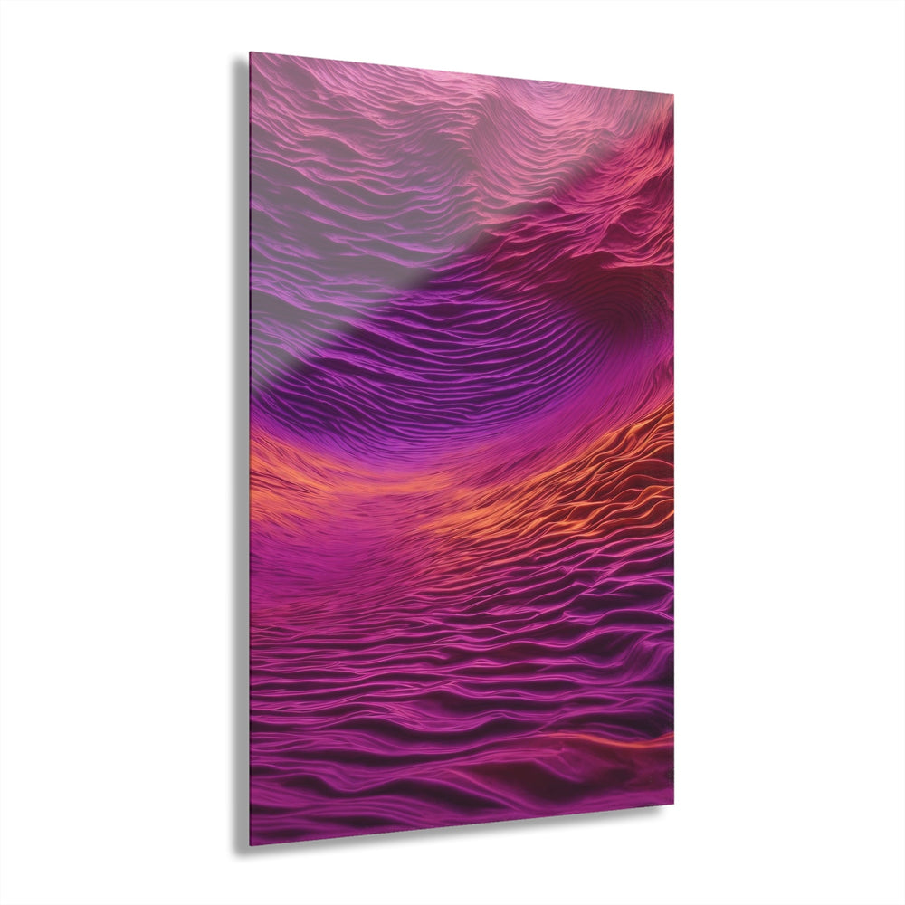 Crimson Waves Twilight - Acrylic Prints (French Cleat Hanging) - Home Decor - g(0D·IO) - 24" x 36" (Vertical) - 0.25'' -