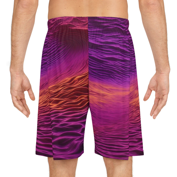 Crimson Waves Twilight - AOP Basketball Shorts - All Over Prints - g(0D·IO) - Seam thread color automatically matched to design - XS -