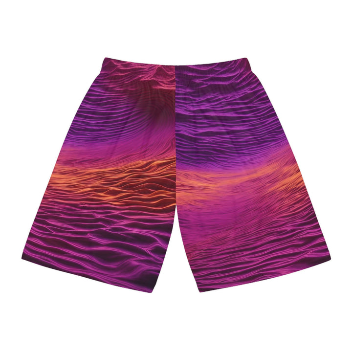 Crimson Waves Twilight - AOP Basketball Shorts - All Over Prints - g(0D·IO) - Seam thread color automatically matched to design - XS -