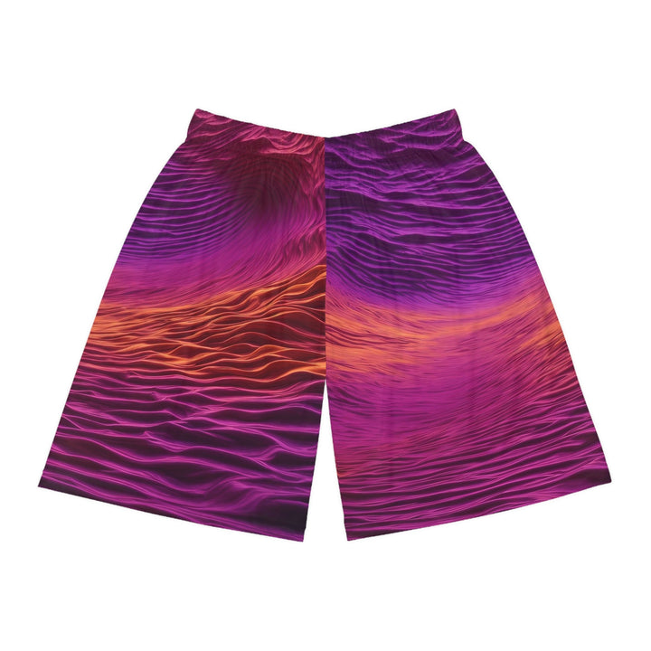 Crimson Waves Twilight - AOP Basketball Shorts - All Over Prints - g(0D·IO) - Seam thread color automatically matched to design - XS -