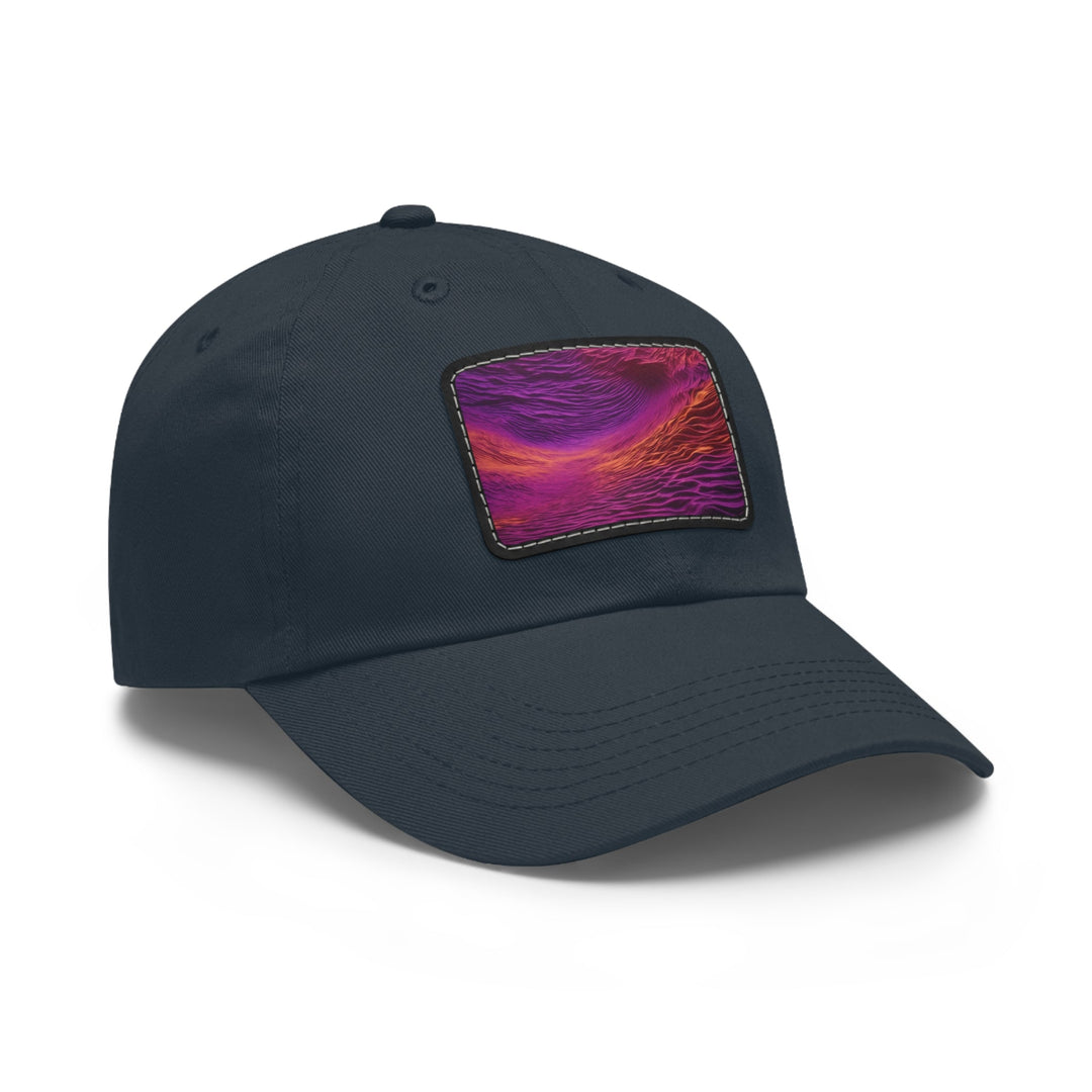 Crimson Waves Twilight - Dad Hat - Hats - g(0D·IO) - White / Black patch - Rectangle - One size