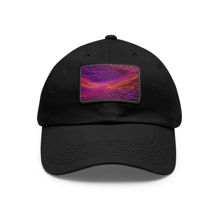 Crimson Waves Twilight - Dad Hat - Hats - g(0D·IO) - Black / Black patch - Rectangle - One size