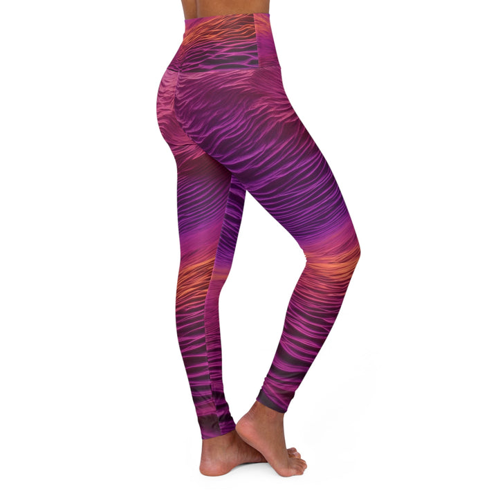 Crimson Waves Twilight - High Waisted AOP Yoga Leggings - All Over Prints - g(0D·IO) - XS - -