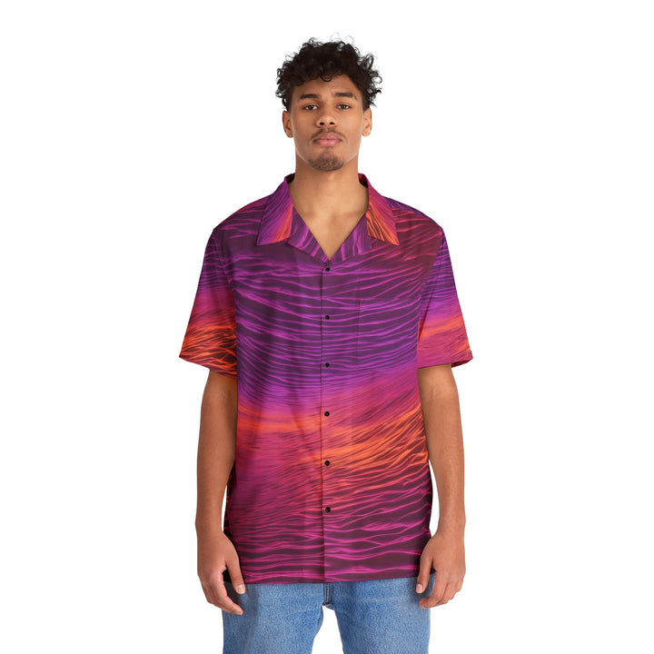 Crimson Waves Twilight - Men's Hawaiian Shirt - All Over Prints - g(0D·IO) - S - Black -