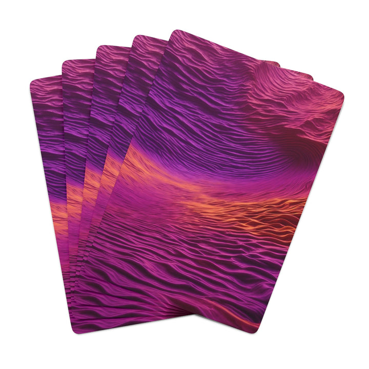 Crimson Waves Twilight - Poker Cards - Paper products - g(0D·IO) - 2.47" x 3.47" - White - Semi Glossy