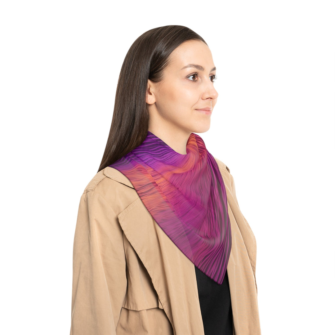 Crimson Waves Twilight - Poly Scarf - Accessories - g(0D·IO) - Poly chiffon - 50" × 50" -