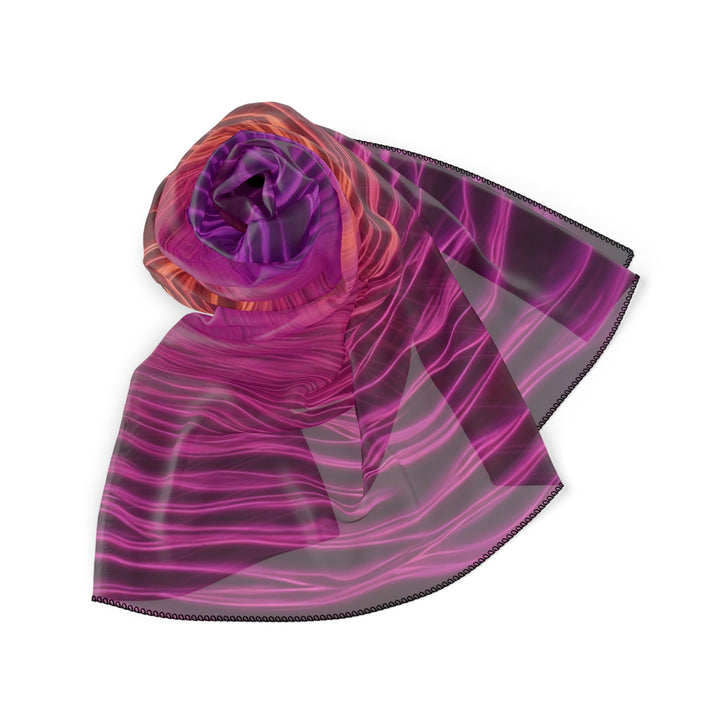 Crimson Waves Twilight - Poly Scarf - Accessories - g(0D·IO) - Poly chiffon - 50" × 50" -