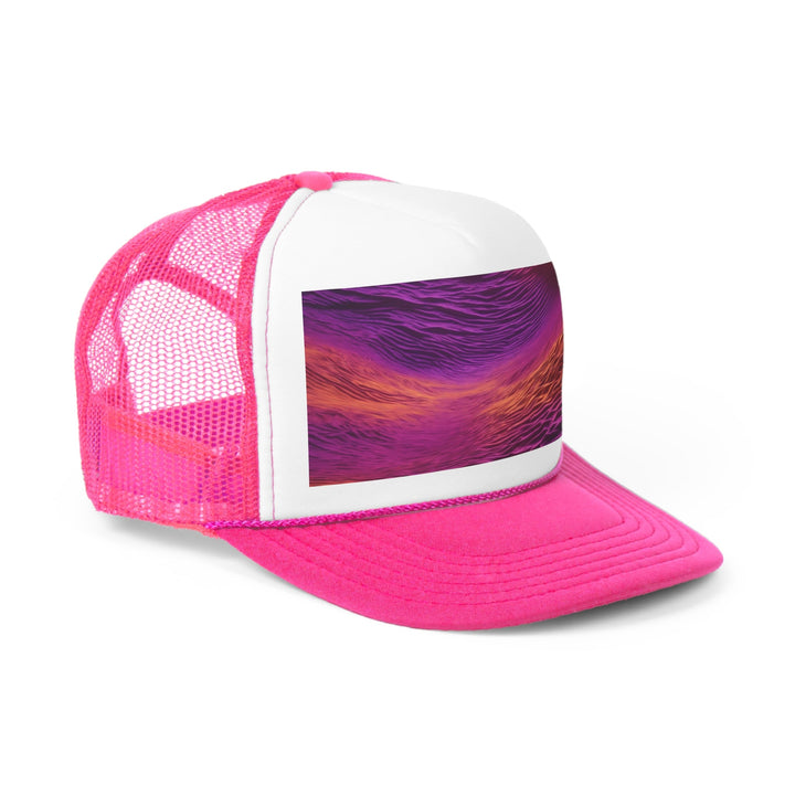 Crimson Waves Twilight - Trucker Hat - Hats - g(0D·IO) - Pink - One size -