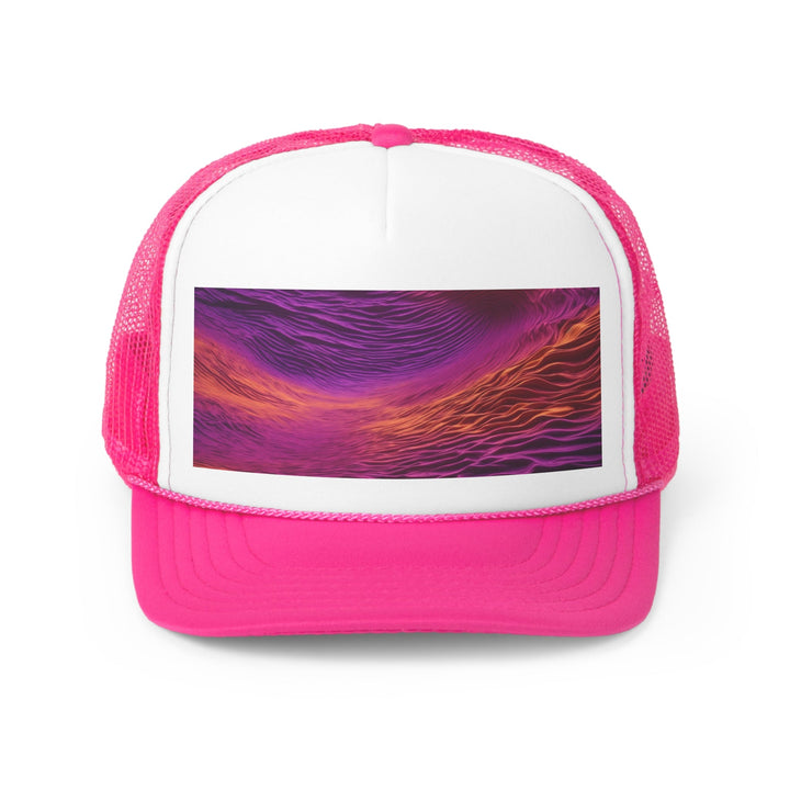 Crimson Waves Twilight - Trucker Hat - Hats - g(0D·IO) - Pink - One size -