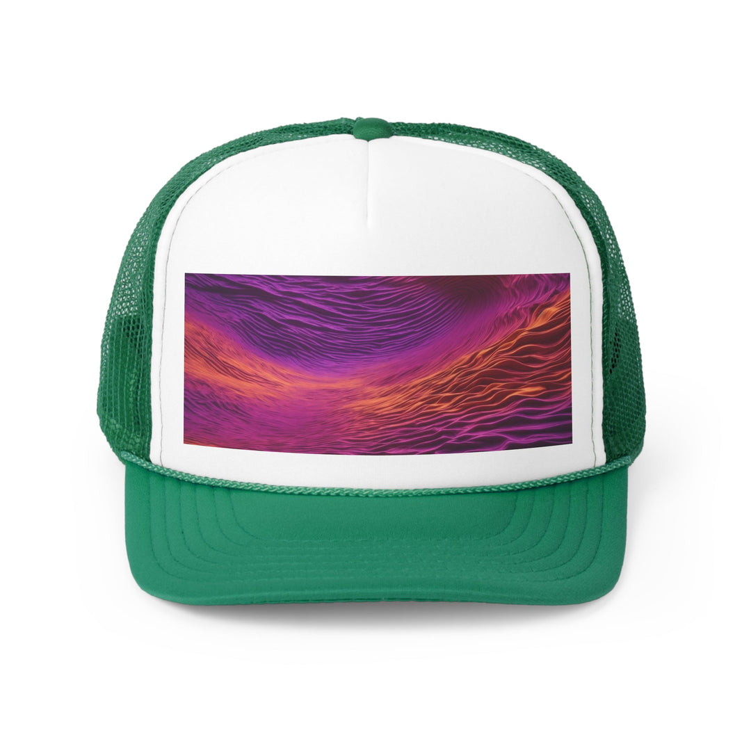 Crimson Waves Twilight - Trucker Hat - Hats - g(0D·IO) - Green - One size -