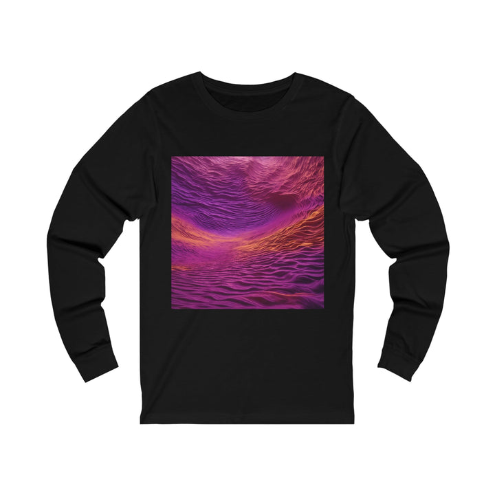 Crimson Waves Twilight - Unisex Jersey Long Sleeve Tee - Long-sleeve - g(0D·IO) - S - Black -