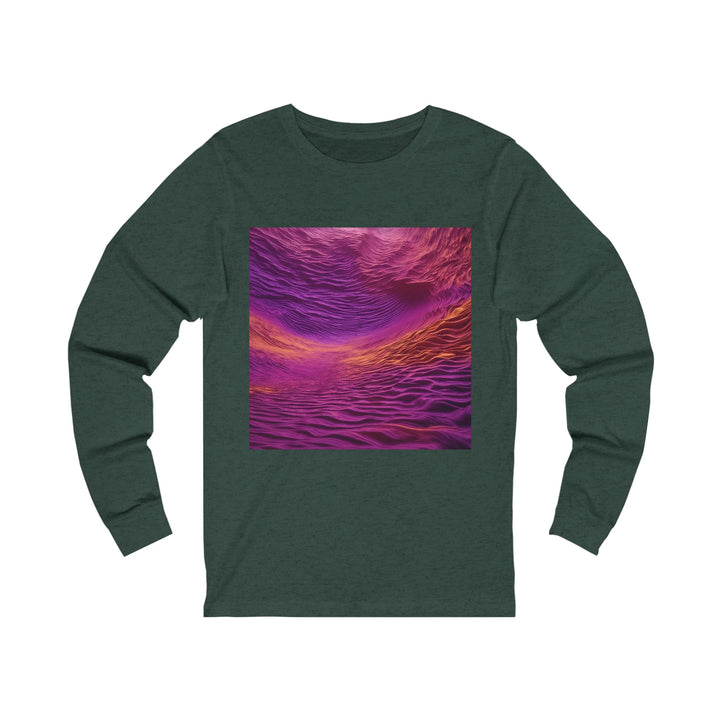 Crimson Waves Twilight - Unisex Jersey Long Sleeve Tee - Long-sleeve - g(0D·IO) - S - Heather Forest -