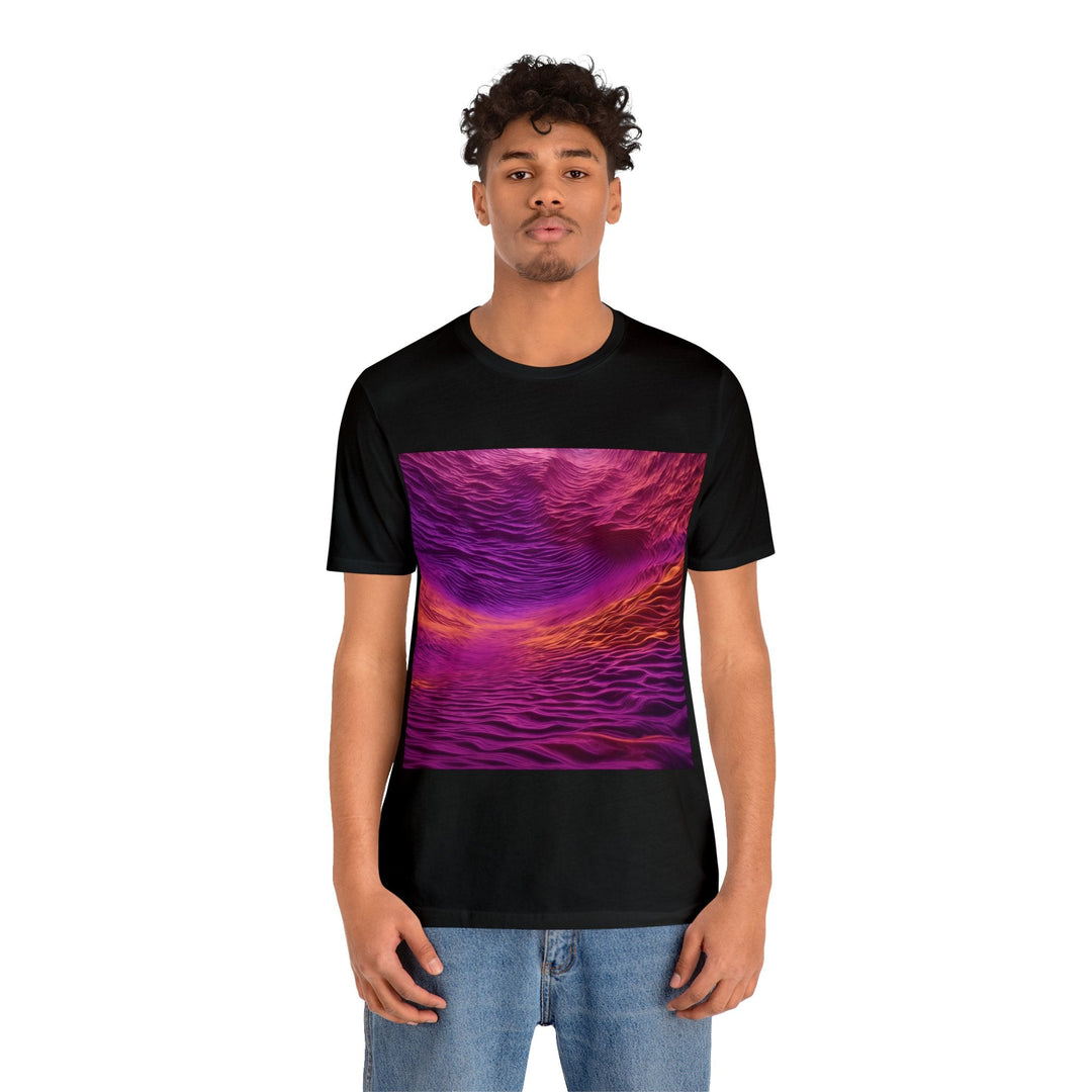 Crimson Waves Twilight - Unisex Jersey Short Sleeve Tee - T-Shirt - g(0D·IO) - Black - S -