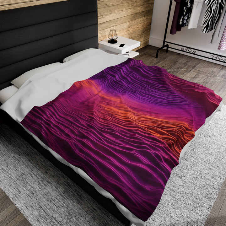 Crimson Waves Twilight - Velveteen Plush Blanket - All Over Prints - g(0D·IO) - 30" × 40" - -