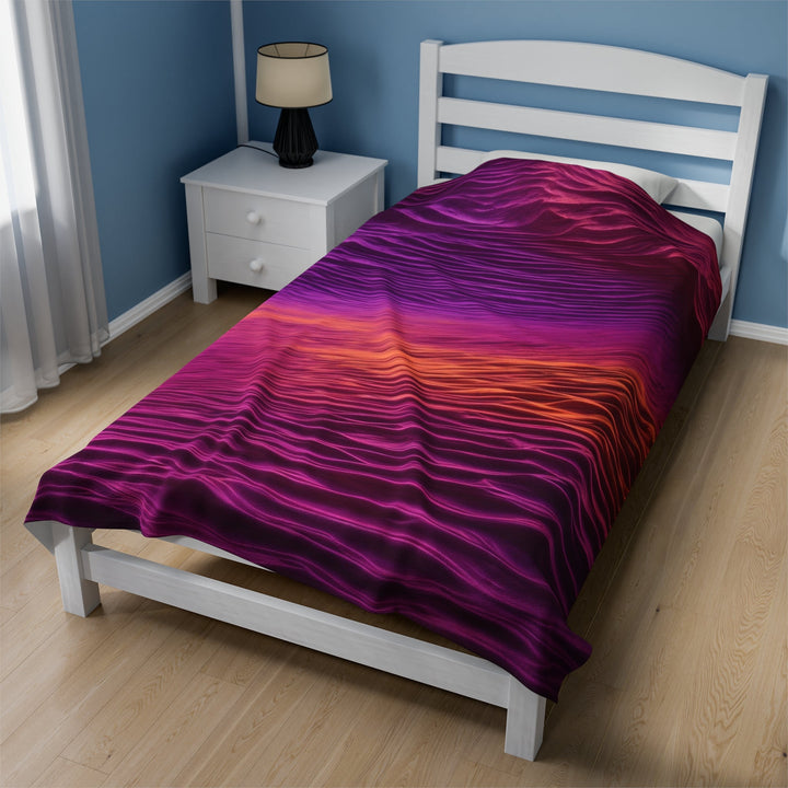 Crimson Waves Twilight - Velveteen Plush Blanket - All Over Prints - g(0D·IO) - 30" × 40" - -