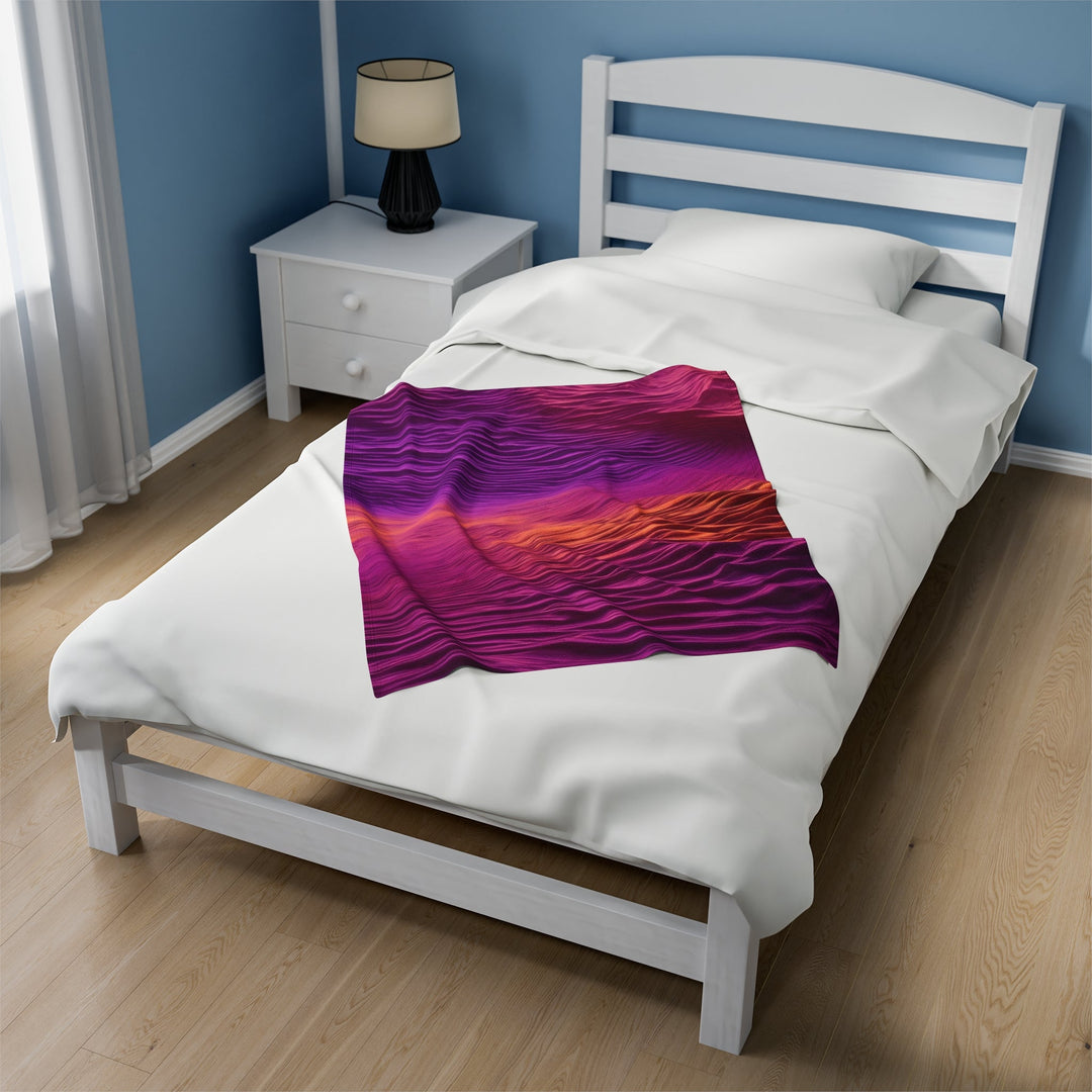 Crimson Waves Twilight - Velveteen Plush Blanket - All Over Prints - g(0D·IO) - 30" × 40" - -