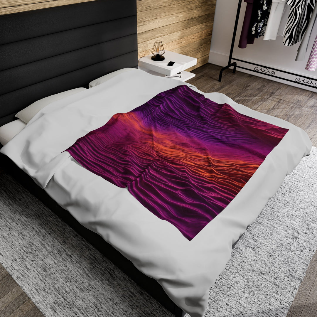 Crimson Waves Twilight - Velveteen Plush Blanket - All Over Prints - g(0D·IO) - 30" × 40" - -