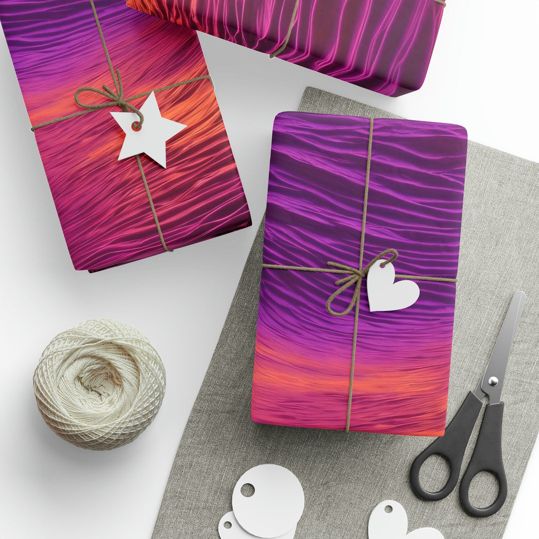 Crimson Waves Twilight - Wrapping Paper - Home Decor - g(0D·IO) - 30'' x 72'' - Matte -