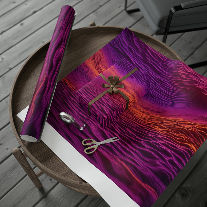 Crimson Waves Twilight - Wrapping Paper - Home Decor - g(0D·IO) - 30'' x 72'' - Matte -