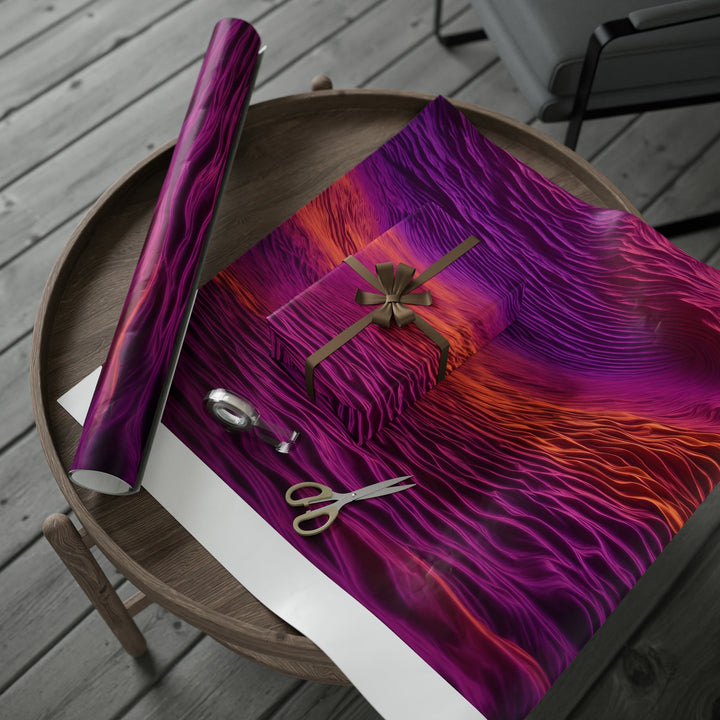 Crimson Waves Twilight - Wrapping Paper - Home Decor - g(0D·IO) - 30'' x 72'' - Matte -