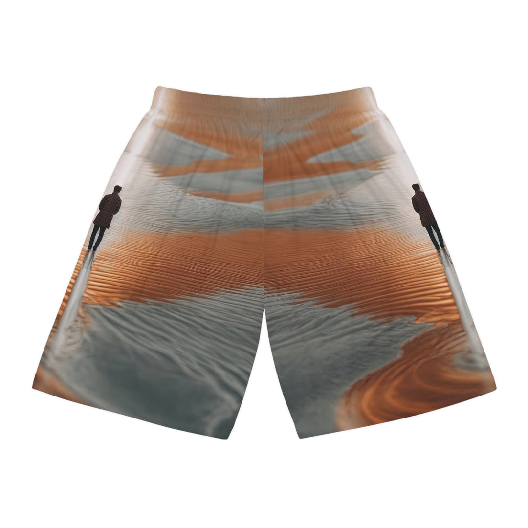 Desert Solitude Reflection - AOP Basketball Shorts - All Over Prints - g(0D·IO) - Seam thread color automatically matched to design - XS -