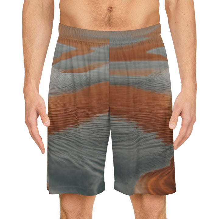 Desert Solitude Reflection - AOP Basketball Shorts - All Over Prints - g(0D·IO) - Seam thread color automatically matched to design - XS -