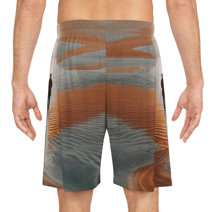 Desert Solitude Reflection - AOP Basketball Shorts - All Over Prints - g(0D·IO) - Seam thread color automatically matched to design - XS -