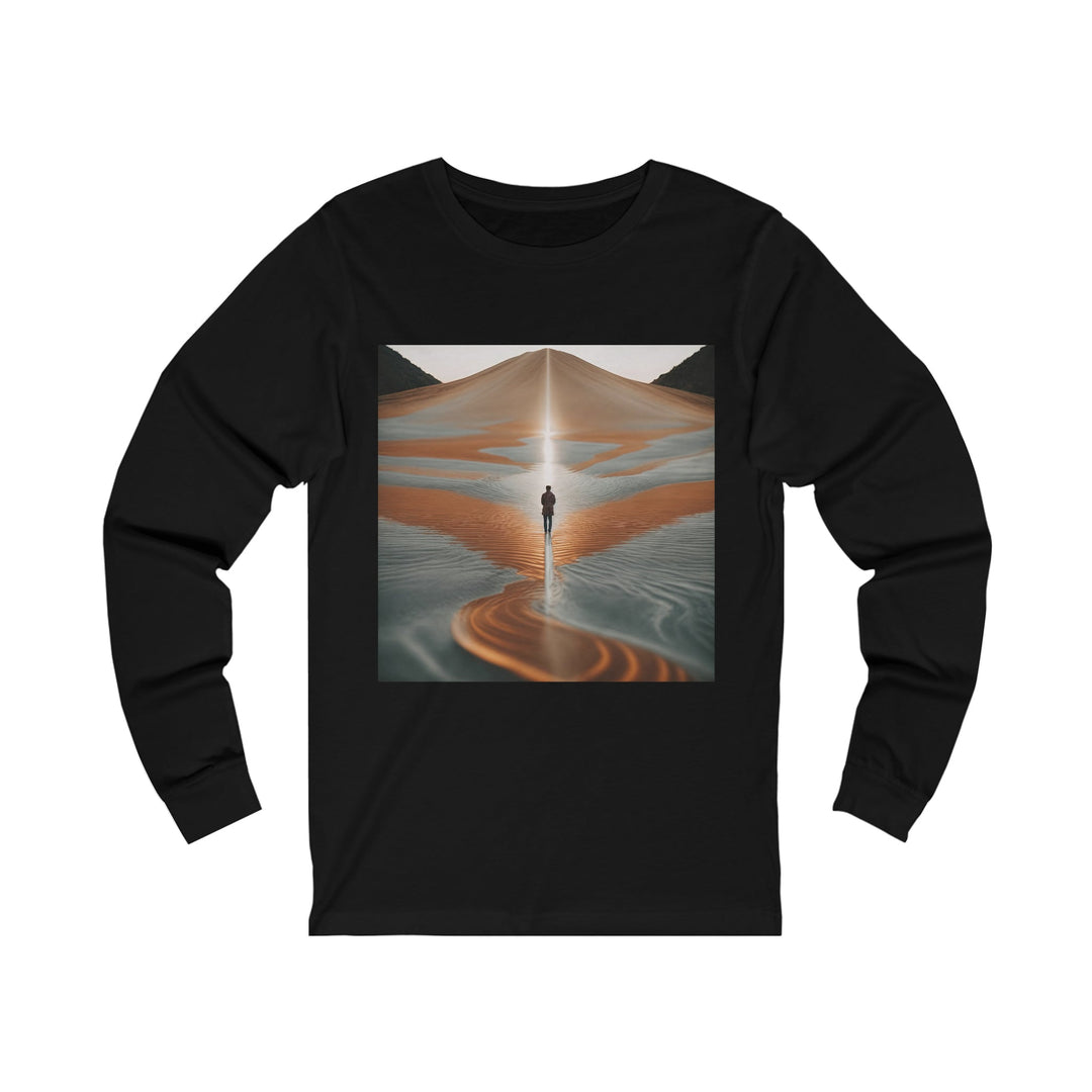 Desert Solitude Reflection - Unisex Jersey Long Sleeve Tee - Long-sleeve - g(0D·IO) - S - Black -