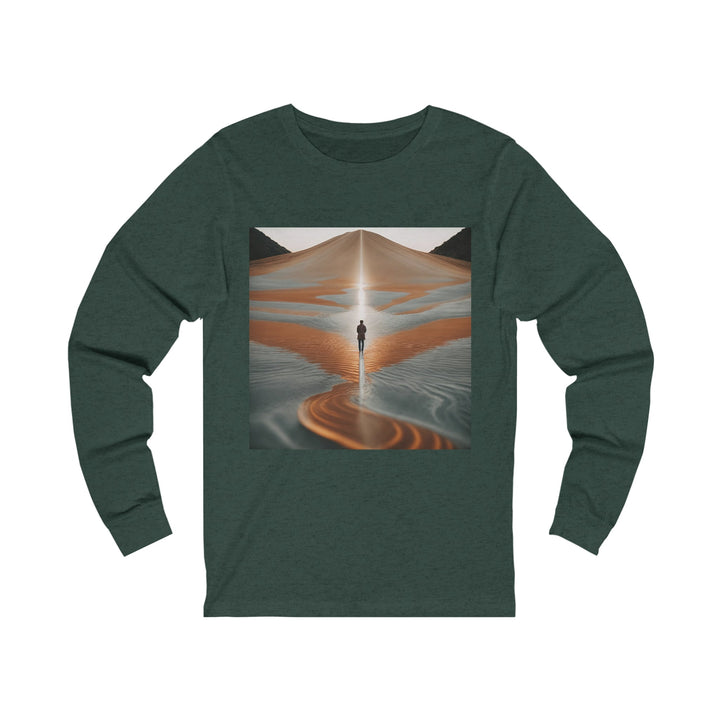 Desert Solitude Reflection - Unisex Jersey Long Sleeve Tee - Long-sleeve - g(0D·IO) - S - Heather Forest -