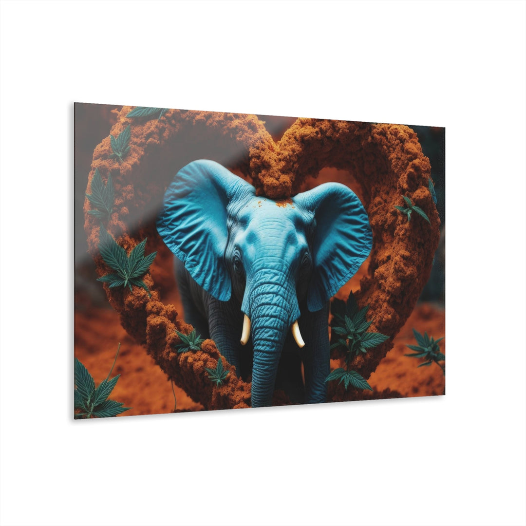 Earthen Heart Elephant - Acrylic Prints (French Cleat Hanging) - Home Decor - g(0D·IO) - 36" x 24" (Horizontal) - 0.25'' -
