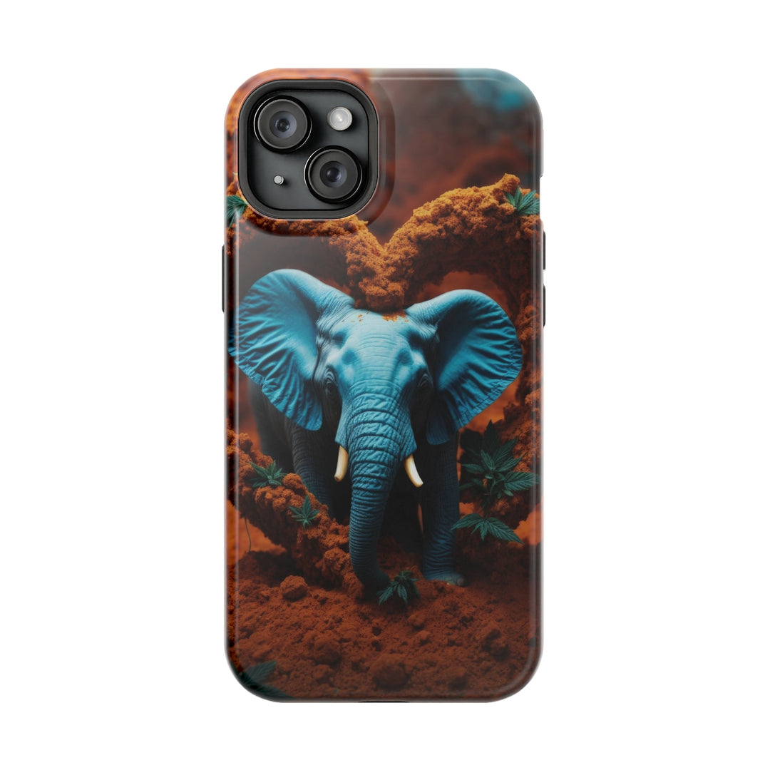 Earthen Heart Elephant - MagSafe Tough Case - Phone Case - g(0D·IO) - iPhone 15 Plus - Glossy -