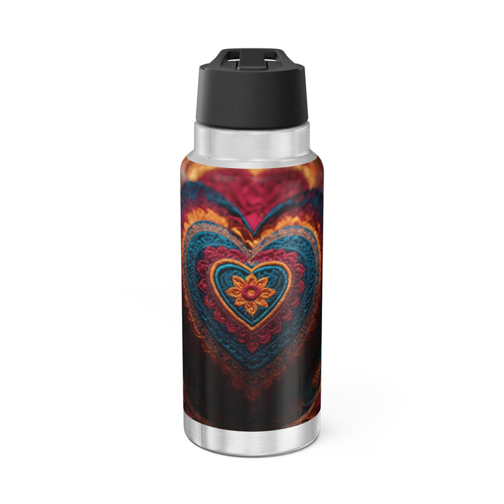 Embroidered Textile Heart - Gator Tumbler 32oz - Mug - g(0D·IO) - Silver - 32oz -